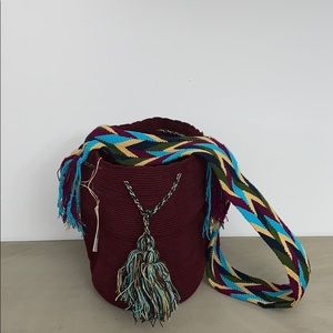 Wayuu Tribe crossbody bag burgundy